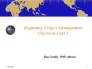 Beginning Project Management Overview Part 1