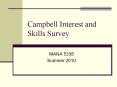 Campbell Interest and Skills Survey PowerPoint PPT Presentation