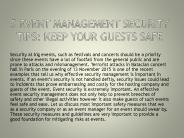 5 Event Management Security tips: Keep your Guests Safe