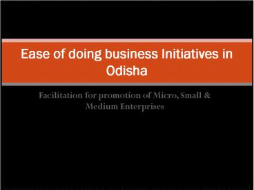 Facilitation for promotion of Micro, Small