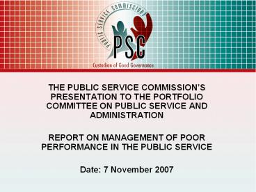 THE PUBLIC SERVICE COMMISSION