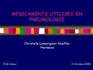 MEDICAMENTS UTILISES EN PNEUMOLOGIE