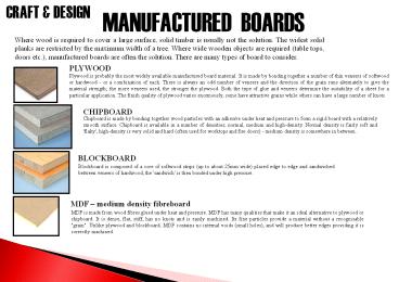 MANUFACTURED BOARDS