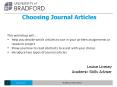 Choosing Journal Articles PowerPoint PPT Presentation