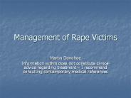 Management of Rape Victims
