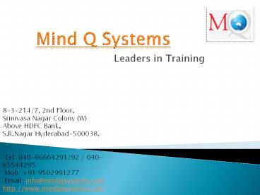 Hadoop Training in Mind Q Systems