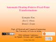 Automatic Floating-Point to Fixed-Point Transformations PowerPoint PPT Presentation