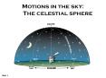 Motions in the sky: The celestial sphere PowerPoint PPT Presentation