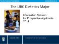 The UBC Dietetics Major PowerPoint PPT Presentation