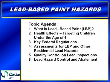 LEAD-BASED PAINT HAZARDS