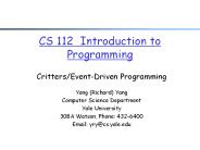 CS 112 Introduction to Programming
