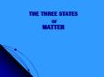 THE THREE STATES OF MATTER PowerPoint PPT Presentation