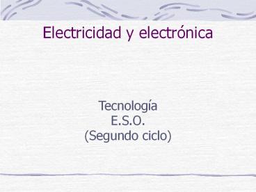 Electricidad y electr