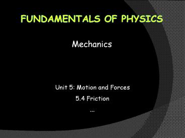 Fundamentals of physics