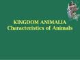 KINGDOM ANIMALIA Characteristics of Animals PowerPoint PPT Presentation