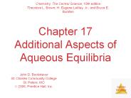 Chapter 17 Additional Aspects of Aqueous Equilibria