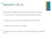 Bellwork 1.26. 14