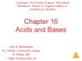 Chapter 16 Acids and Bases PowerPoint PPT Presentation