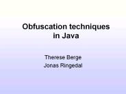 Obfuscation techniques in Java
