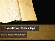 Dissertation Thesis Tips