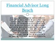 Financial Advisor Newport Beach