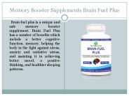 Memory Booster Supplements Brain Fuel Plus