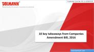 10 key takeaways from Companies Amendment Bill, 2016