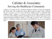 Calisher & Associates Serving the Healthcare Community