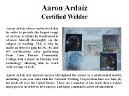 Aaron Ardaiz Certified Welder