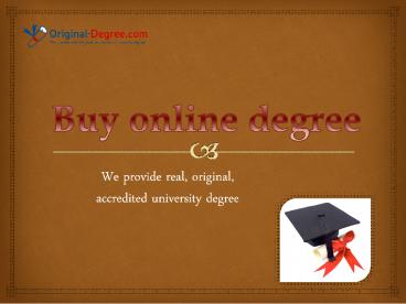 Buy online degree