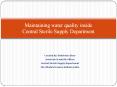 Maintaining water quality inside Central Sterile Supply Department PowerPoint PPT Presentation