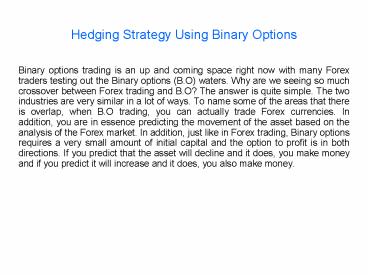 Binary Options Trading As an Investment Vehicle