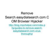 Remove Search.easydialsearch.com.COM Browser Hijacker