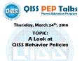 QISS PEP Talk: March 2016 PowerPoint PPT Presentation
