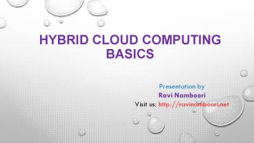 Ravi Namboori Teradata - Cloud Computing Basics