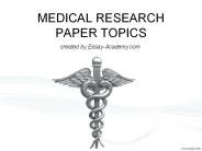 Medical Research Paper Topics