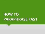 How to Paraphrase Fast