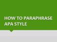 How To Paraphrase APA Style PowerPoint PPT Presentation