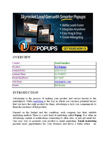 ez popups review ezpopups by sean donahoe review