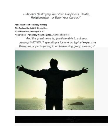 Is Alcohol Destroying Your Own Happiness