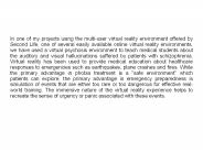 Virtual Reality in Medicine