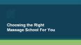 Choosing the Right Massage School For You PowerPoint PPT Presentation