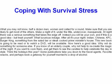 Stop Worrying! You'll Be Fine Surviving Divorce