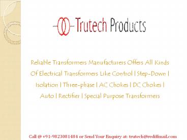 Step Down Transformer Manufacturers, Suppliers India
