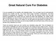 Great Natural Cure For Diabetes