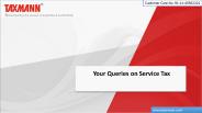 Your Queries on Service Tax