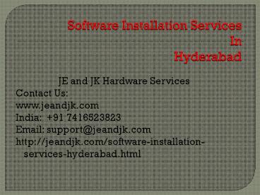 Software Installation in Hyderabad