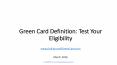Green Card Definition: A Complete Test of Your Eligibility PowerPoint PPT Presentation