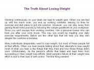 The Truth About Losing Weight
