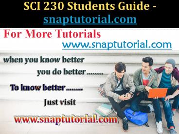 SCI 230 Course Seek Your Dream / snaptutorial.com